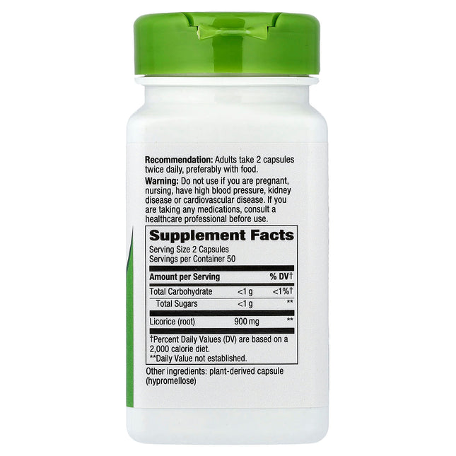 Nature's Way Licorice Root, 450 mg per Capsule