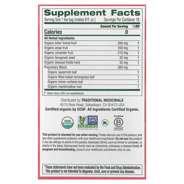Traditional Medicinals Organic Mother's Milk® herbal tea - view 2