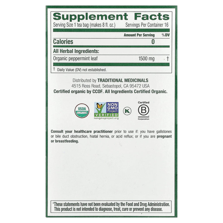 Traditional Medicinals Organic Peppermint herbal tea - view 2