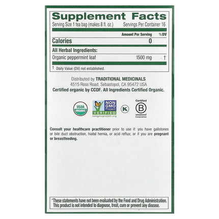 Traditional Medicinals Organic Peppermint herbal tea - view 2