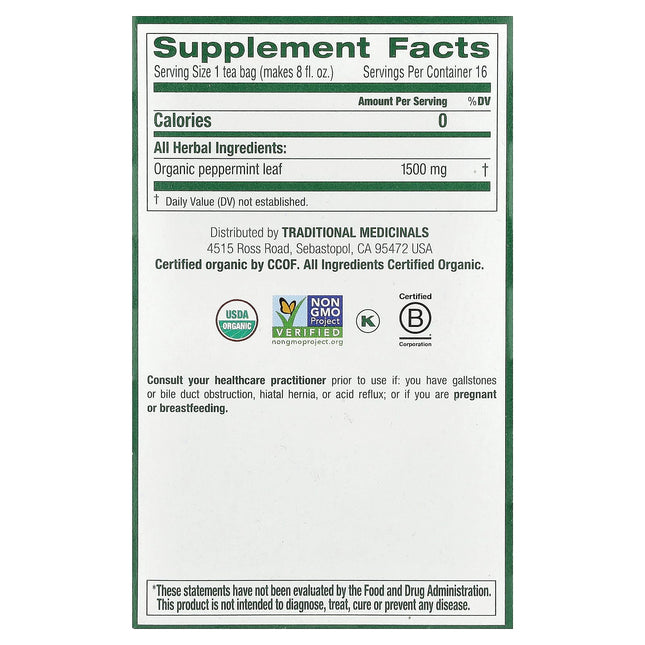 Traditional Medicinals Organic Peppermint herbal tea - view 2