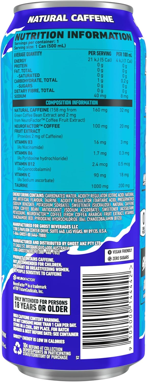 Ghost Energy Drink Blue Raspberry