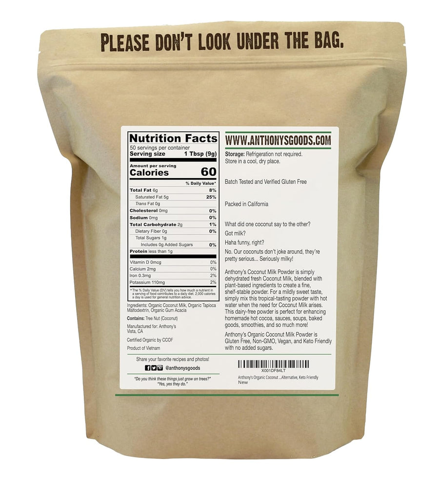 Anthony's Organic Coconut Milk Powder 454g