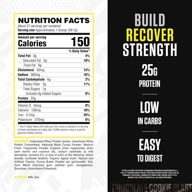 Ryse Loaded Protein Chocolate Cookie Blast 2 lb (907g)