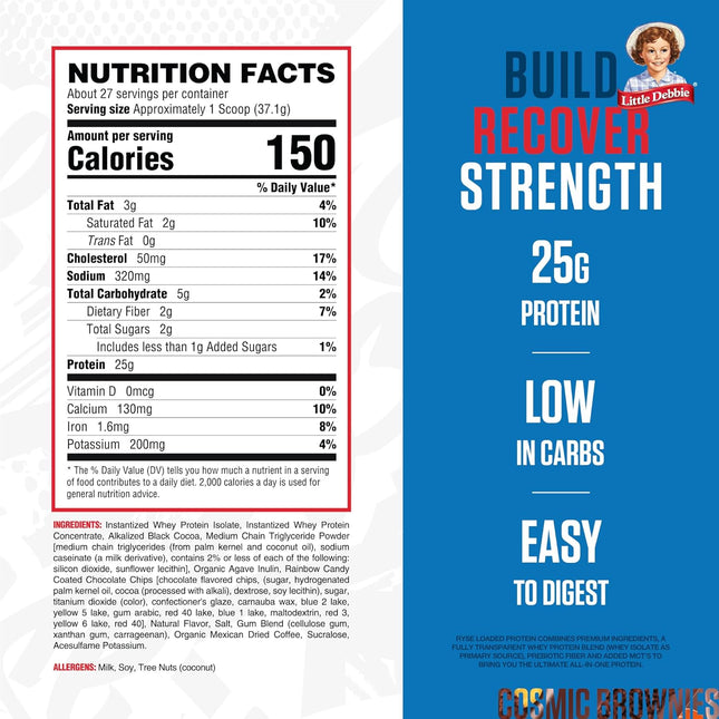 Ryse Loaded Protein Powder - Little Debbie Cosmic Brownie 2lb (907g)