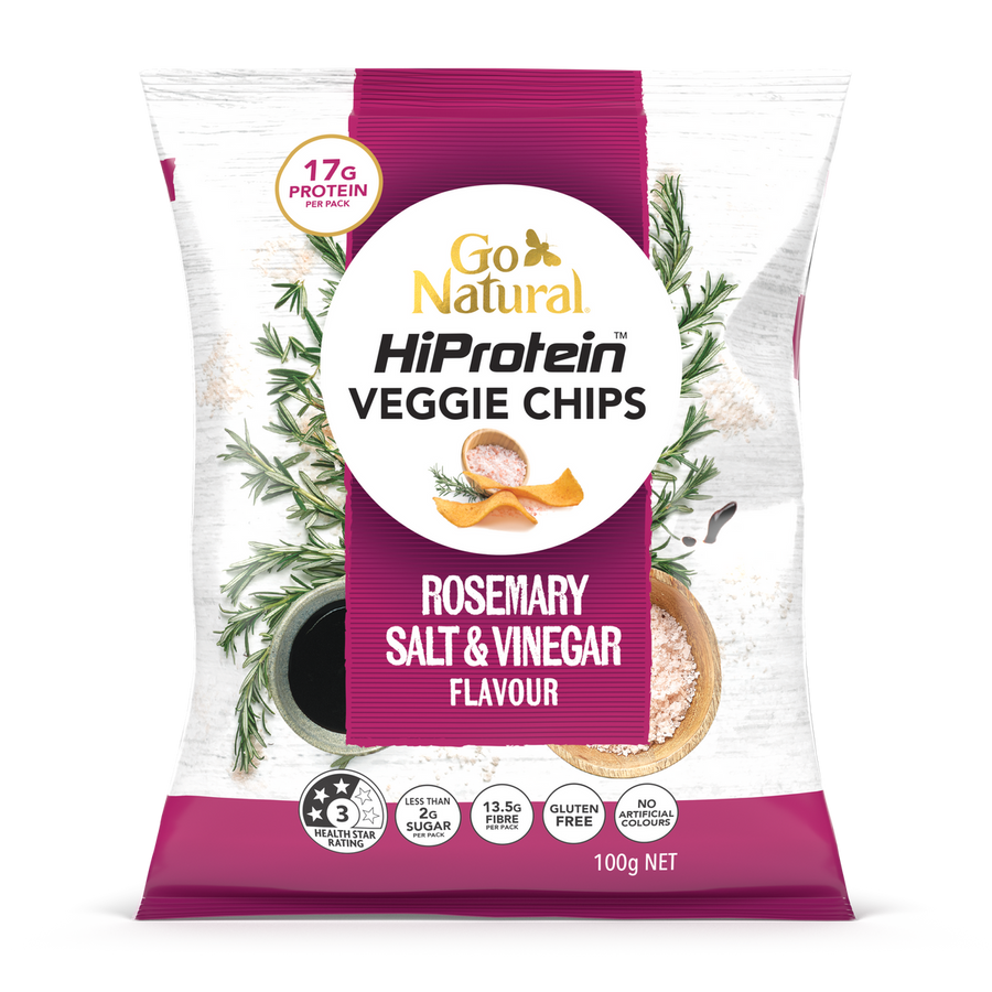 Go Natural Protein Chips Rosemary Salt & Vinegar 100g (Food Rescue)