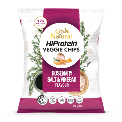 Go Natural Protein Chips Rosemary Salt & Vinegar 100g (Food Rescue)