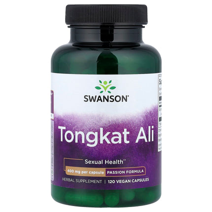 Swanson Vitamins Tongkat Ali 400mg, 120 vegan capsules, front label