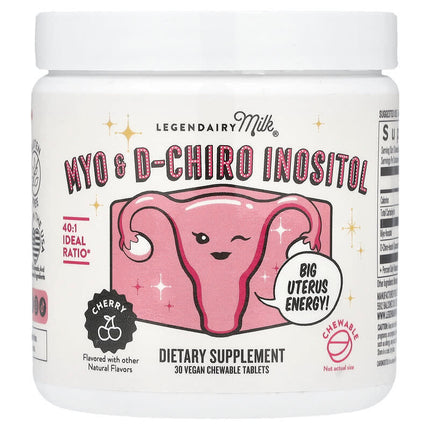 Legendairy Milk, Myo & D-Chiro Inositol, Cherry, 30 Vegan Chewable Tablets