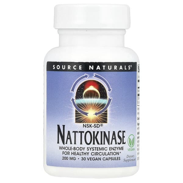 Source Naturals NSK-SD Nattokinase 200 mg 4,000 FU front bottle