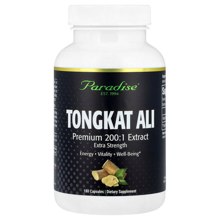 Paradise Herbs Tongkat Ali 250mg, 180 vegetarian capsules, front label