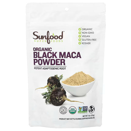 Sunfood, Organic Black Maca Powder, 4 oz (113 g)