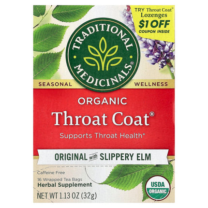 Traditional Medicinals Organic Throat Coat® herbal tea, 28 g