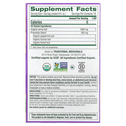 Traditional Medicinals Organic Smooth Move® herbal tea - view 2