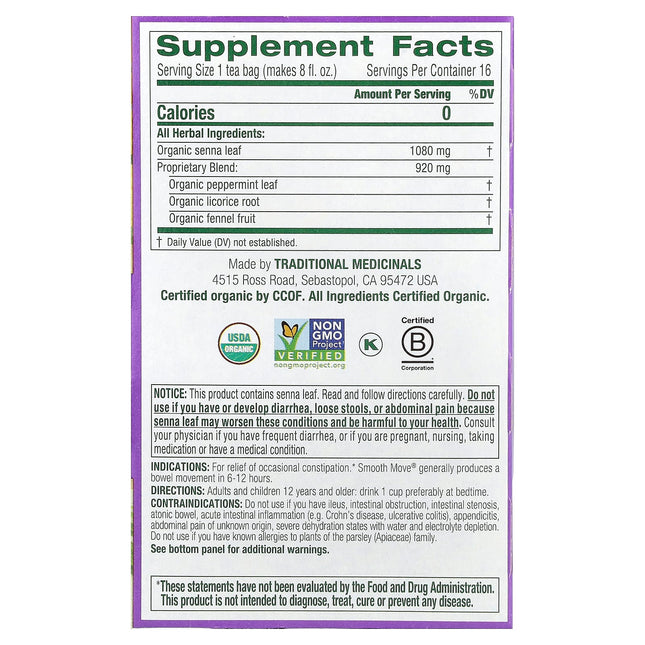 Traditional Medicinals Organic Smooth Move® herbal tea - view 2