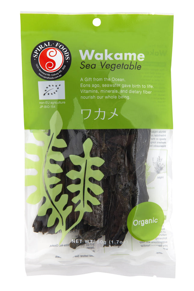 Organic spiral foods wakame seaweed 50g package