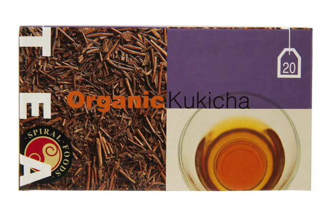 Organic Kukicha tea bags by Spiral Foods 40g