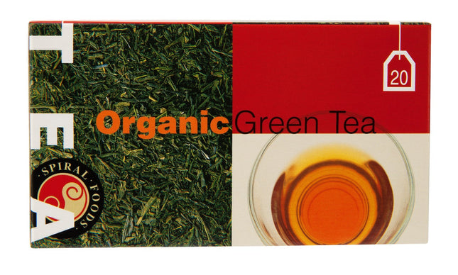 Organic green tea bags from Spiral Foods 40g