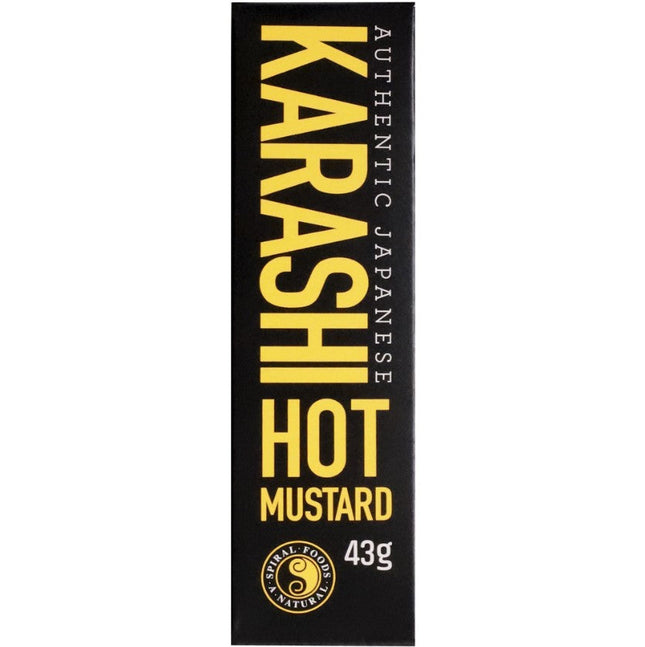 Spiral Foods hot mustard 43g jar with vibrant packaging