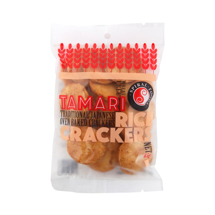Spiral Tamari Crackers 65G pack with crunchy texture