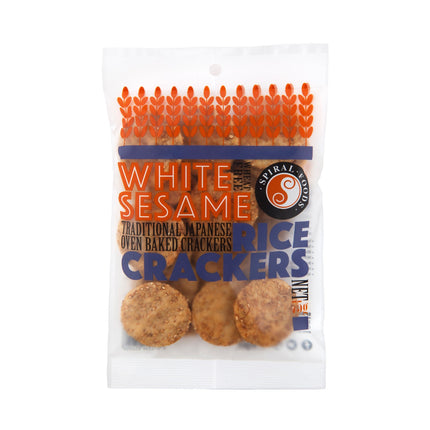 Spiral Foods white sesame crackers 75g pack