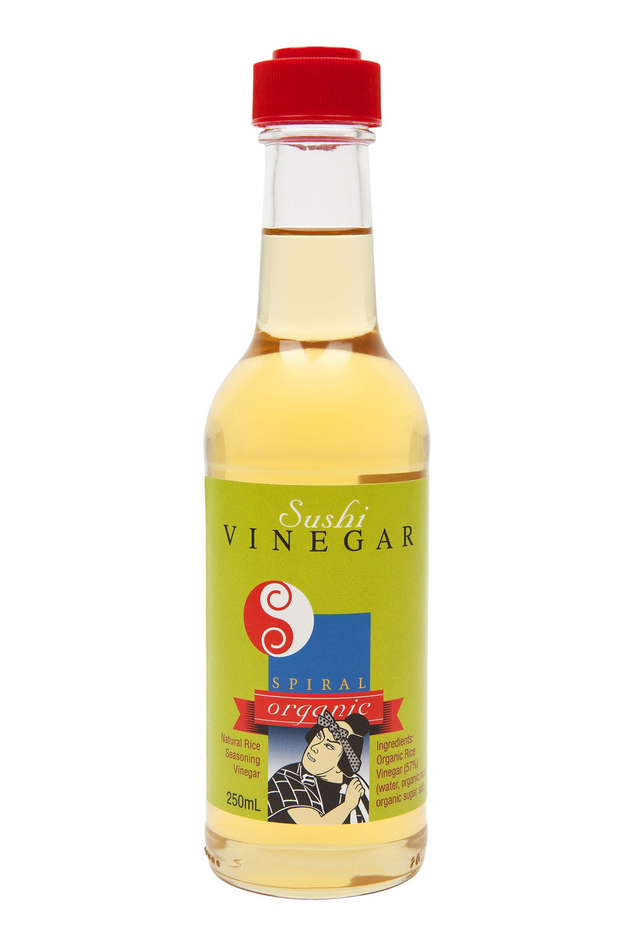 Spiral Foods Sushi Vinegar 250ML bottle on a white background
