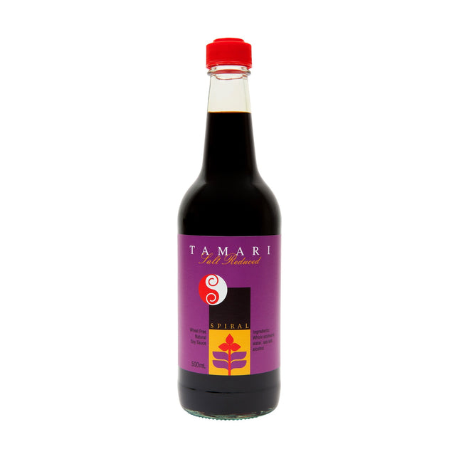 Spiral Foods Tamari salt reduced 500ML bottle