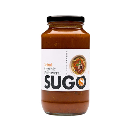 Spiral Foods Primavera Sugo 709g jar with vibrant sauce
