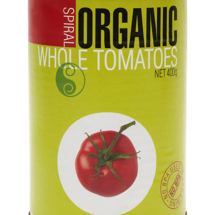Spiral Foods whole peeled tomatoes in 400g can