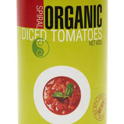 Spiral Foods diced tomatoes in 400g can