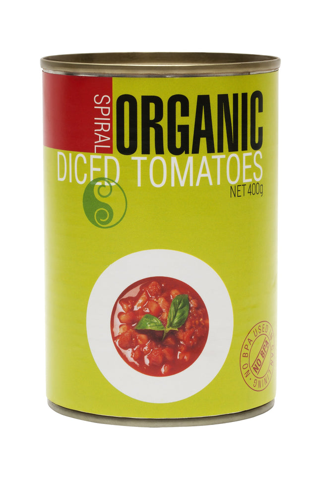 Spiral Foods diced tomatoes in 400g can