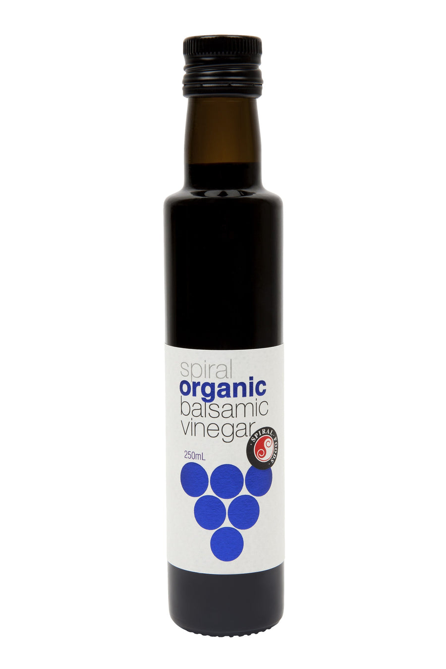 Spiral Foods balsamic vinegar 250ML bottle on display
