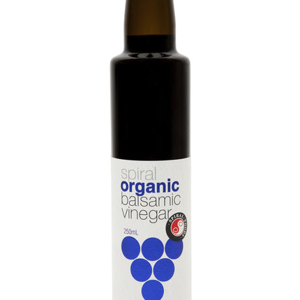 Spiral Foods balsamic vinegar 250ML bottle on display