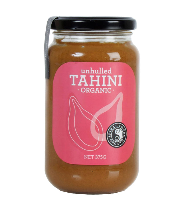 Spiral Foods tahini jar 375G unhulled creamy spread