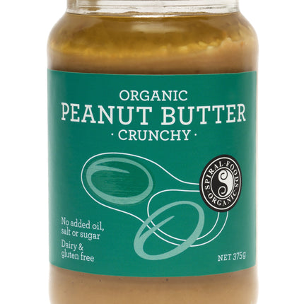 Crunchy Spiral Foods peanut butter 375G jar