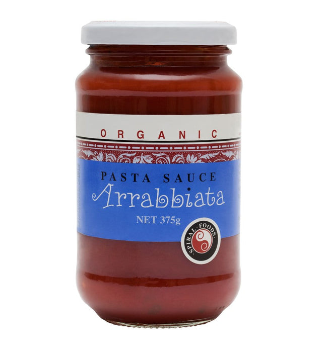 Spiral Foods Arrabbiata sauce 375G jar on white background