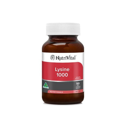 NutriVital Lysine 1000mg supplement for energy and metabolism
