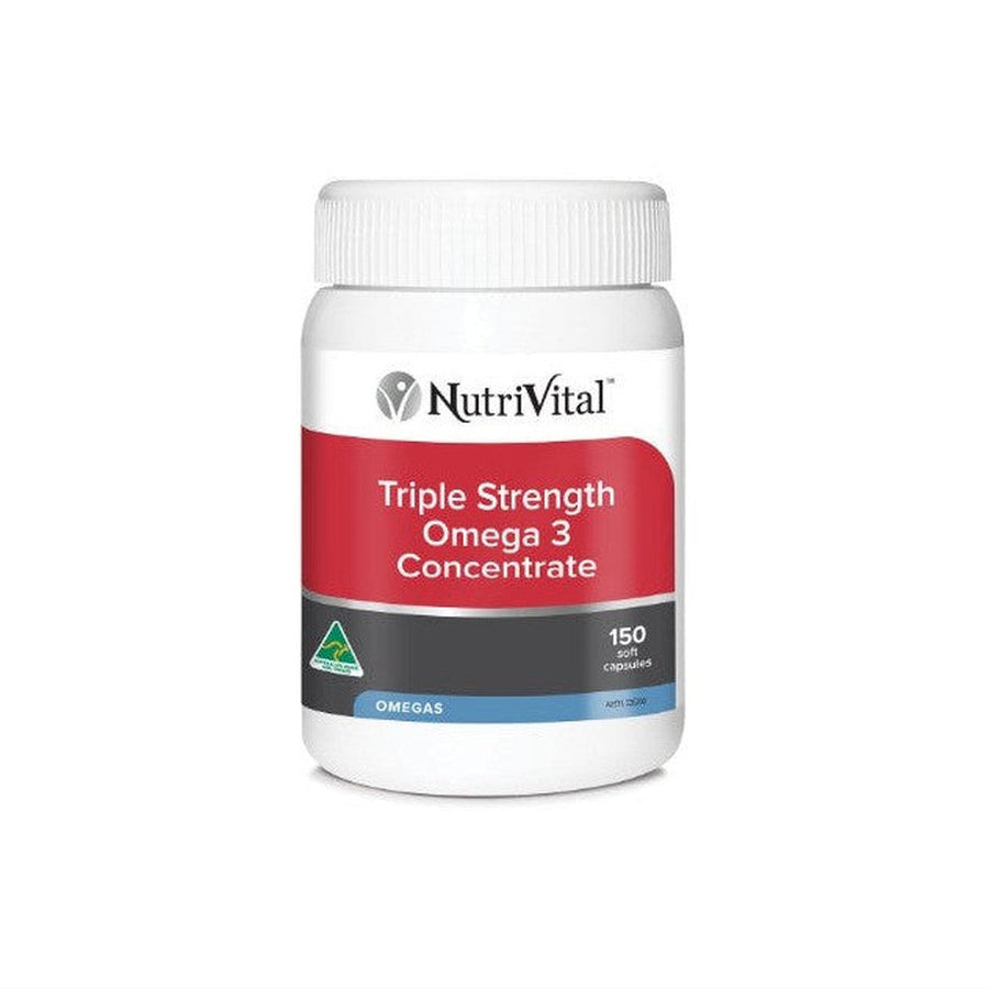 NutriVital Omega 3 capsules in a sleek bottle