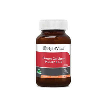 NutriVital calcium supplements with K2 and D3 in green packaging
