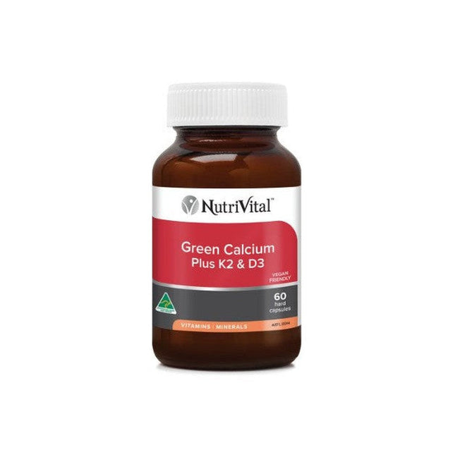 NutriVital calcium supplements with K2 and D3 in green packaging