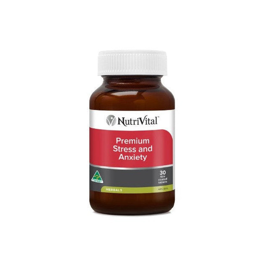Premium supplement bottle with stress relief tablets
