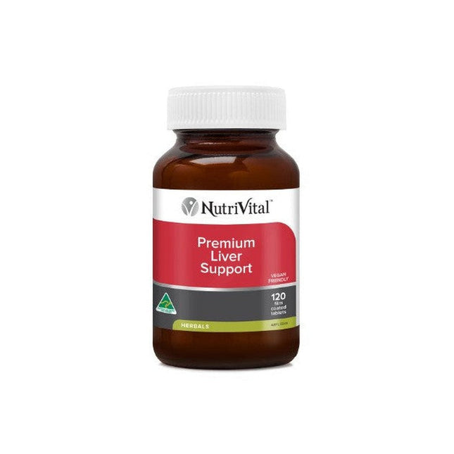 NutriVital liver support tablets in a sleek bottle