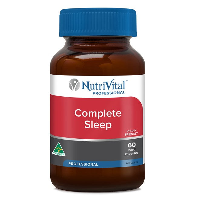 Bottle of NutriVital sleep supplement with herbal ingredients
