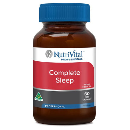 Bottle of NutriVital sleep supplement with herbal ingredients