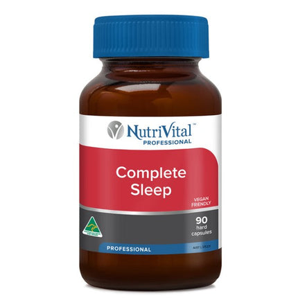NutriVital Complete Sleep supplement bottle with herbal ingredients