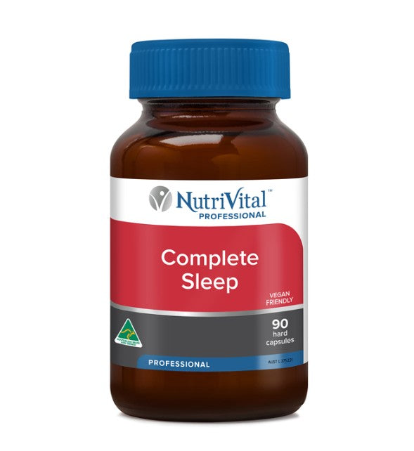 NutriVital Complete Sleep supplement bottle with herbal ingredients