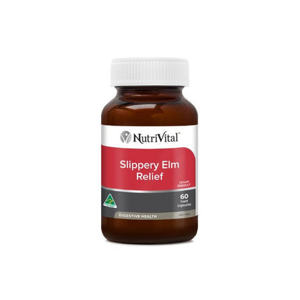 NutriVital Slippery Elm Relief dietary supplement packaging
