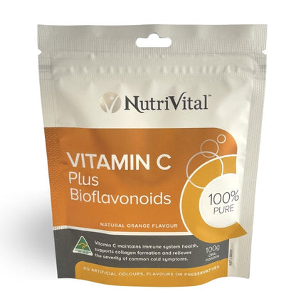 NutriVital Vitamin C Plus Bioflavonoids 100g supplement