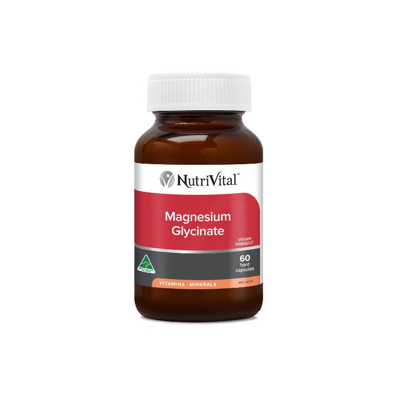 NutriVital Magnesium Glycinate supplement bottle with green label