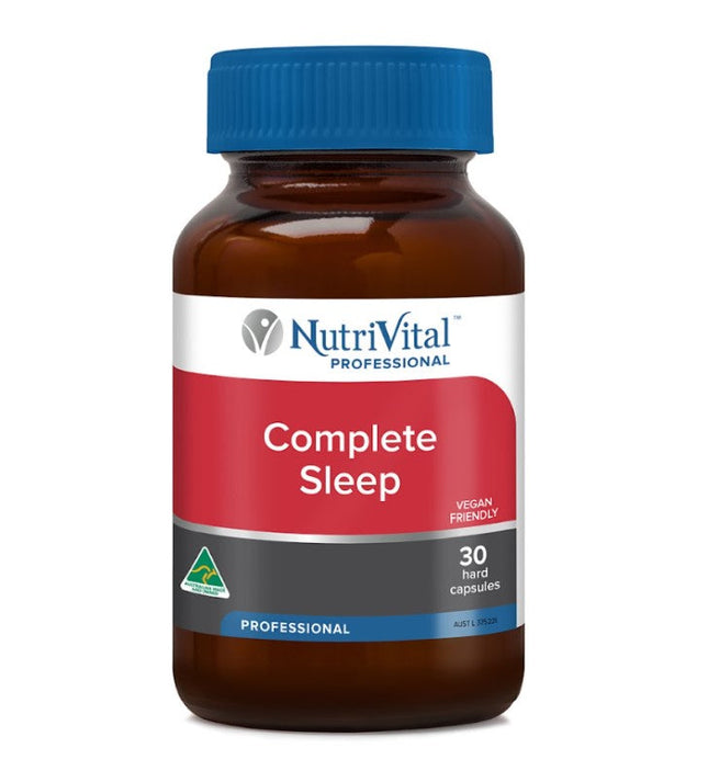 NutriVital Complete Sleep supplement bottle on white background